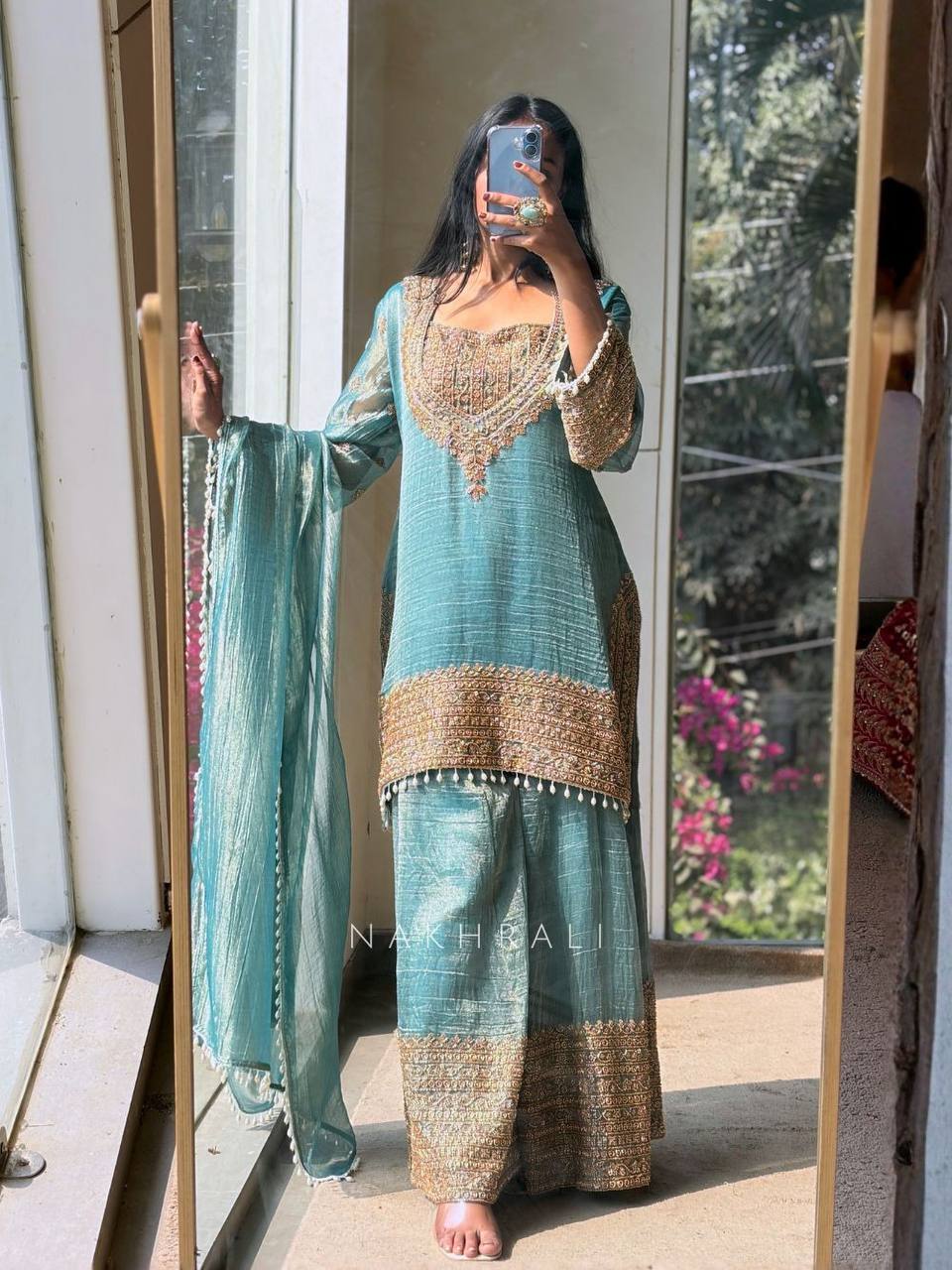 Royal Orchid Embroidered Evening Couture